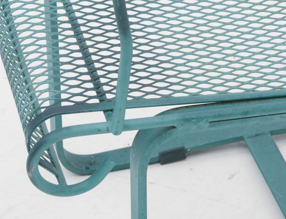 Pair of Iron Mesh Patio Arm Chairs
