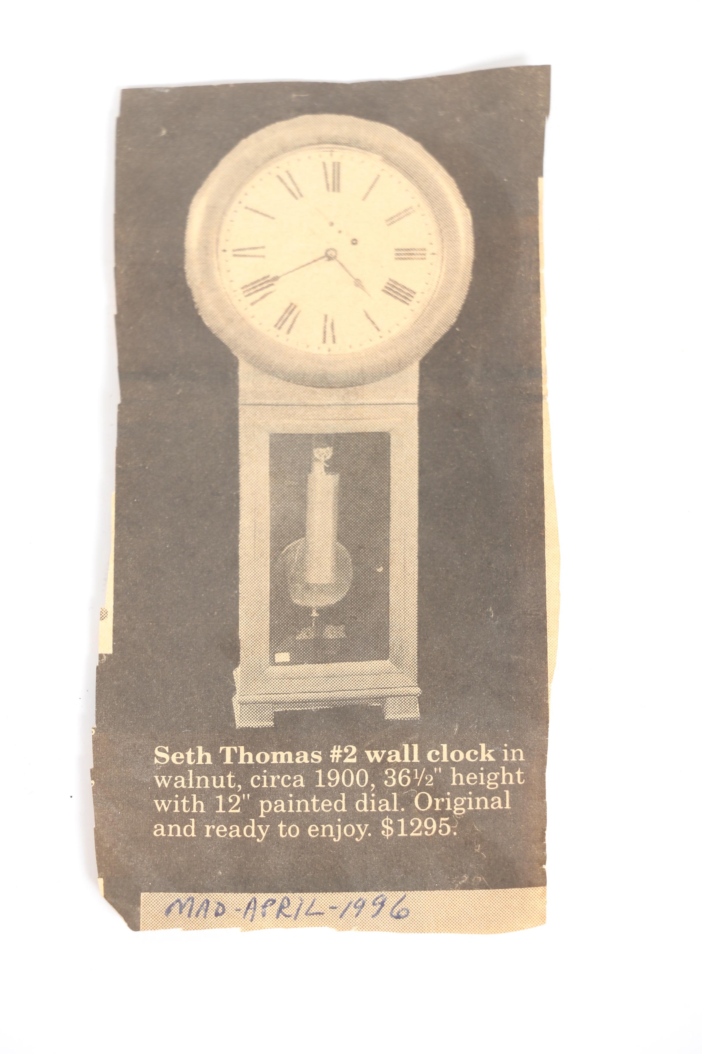 Antique Seth Thomas Wall Pendulum Clock