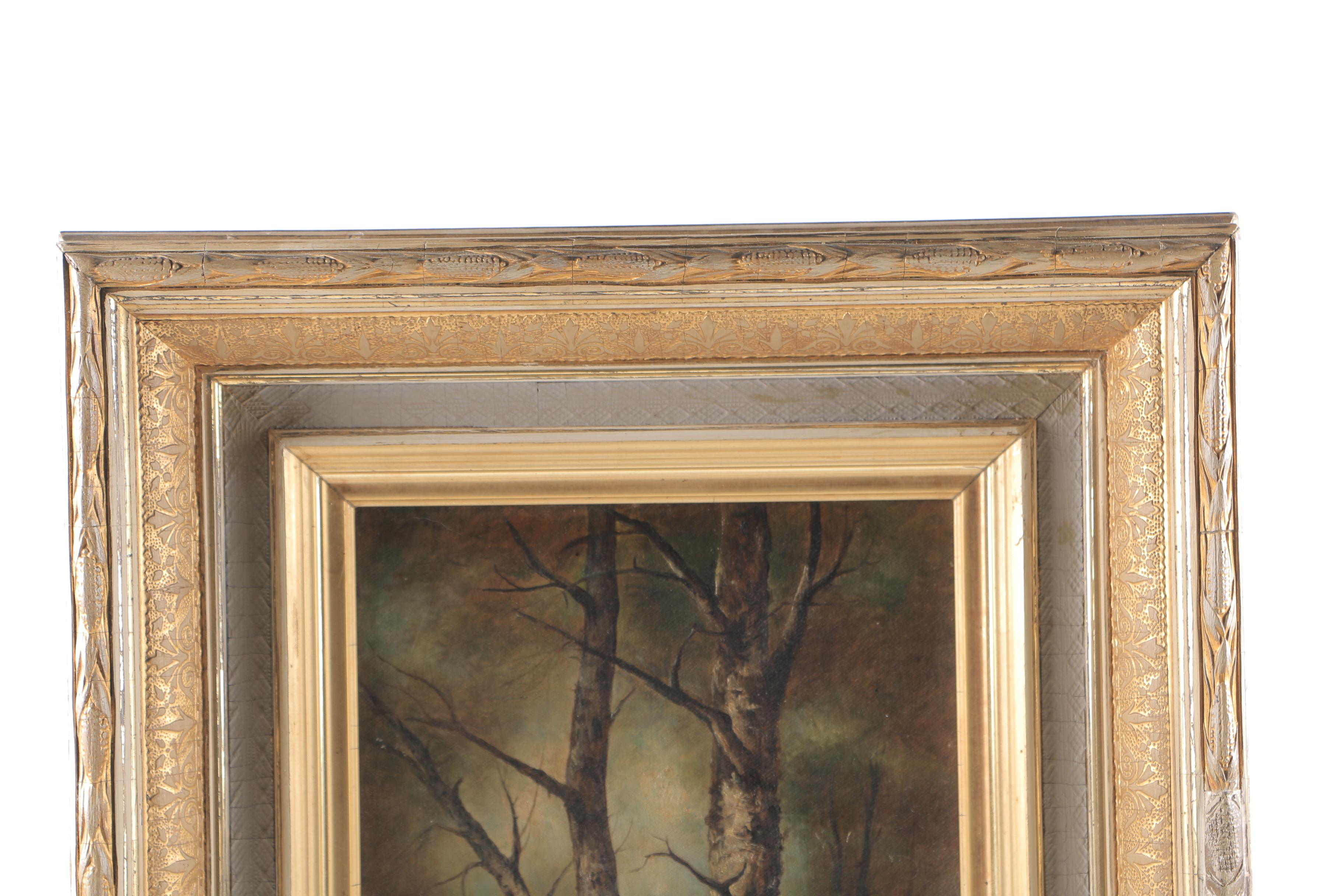 Original Oil on Canvas Painting of Woodland Scene