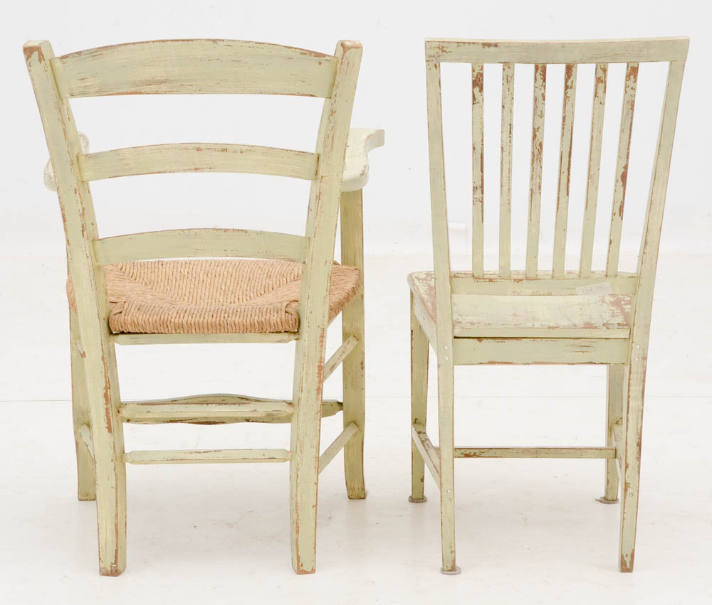 Set of Six Crate and Barrel French Provincial Style Dining Chairs