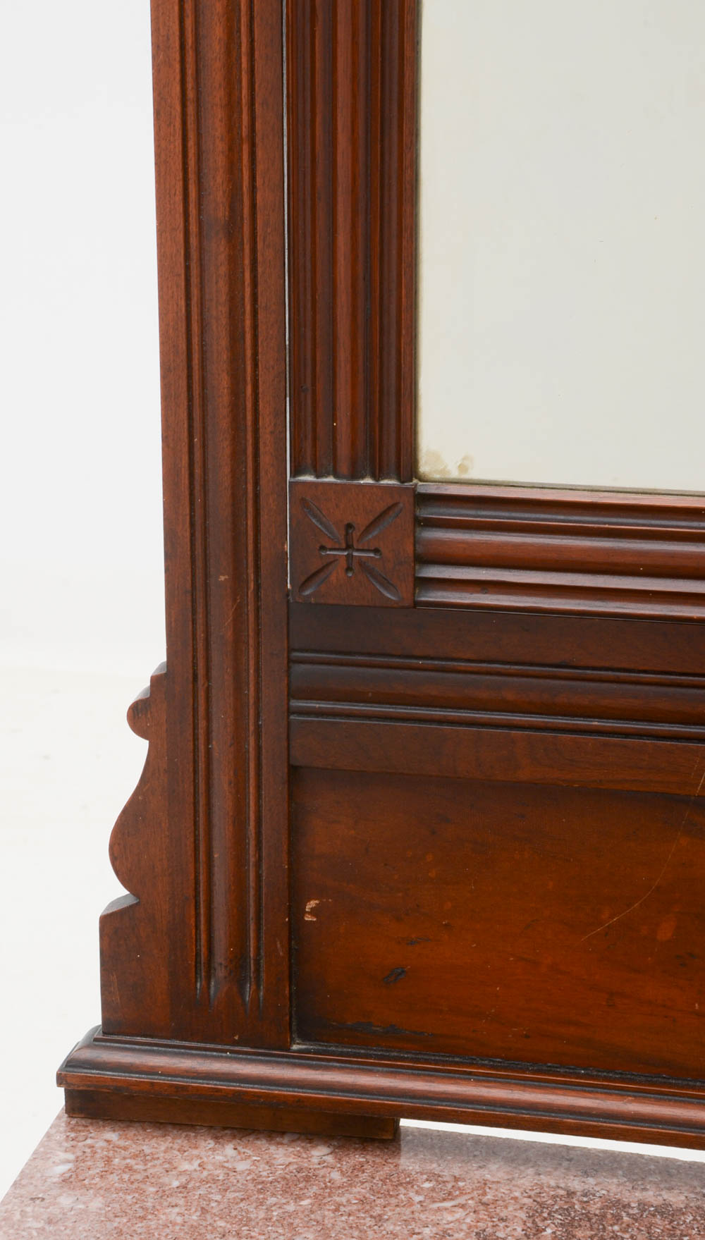 Victorian Steinkamp & Co Walnut Marble Top Dresser with Mirror