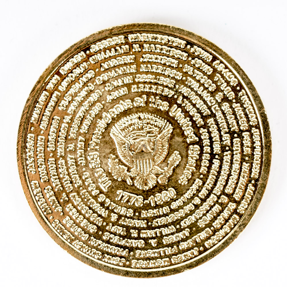 The 38 Presidents Of The United States 1776-1980 Gold Plated Medallions