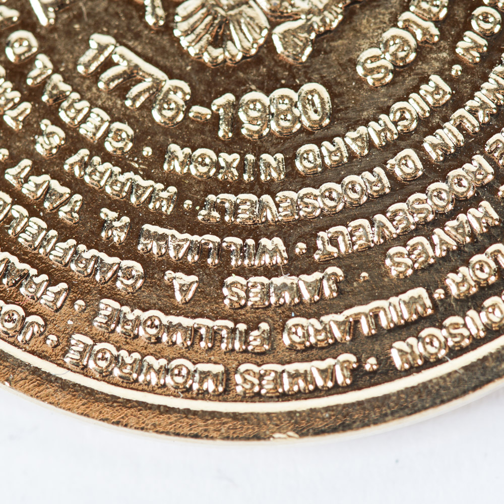 The 38 Presidents Of The United States 1776-1980 Gold Plated Medallions