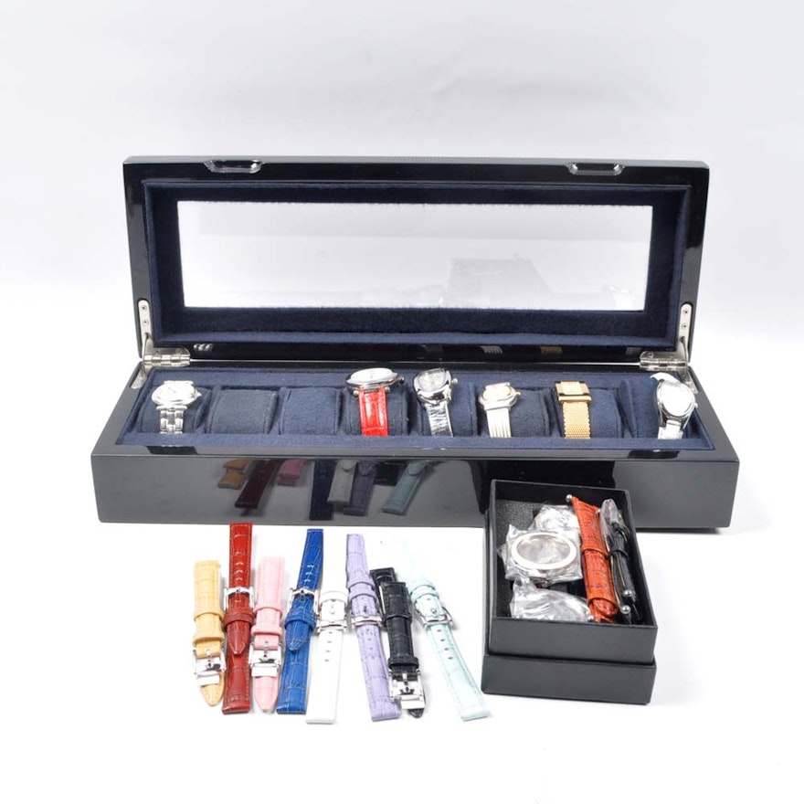 Acrylic Box of Women's Ecclissi Costume Wristwatches