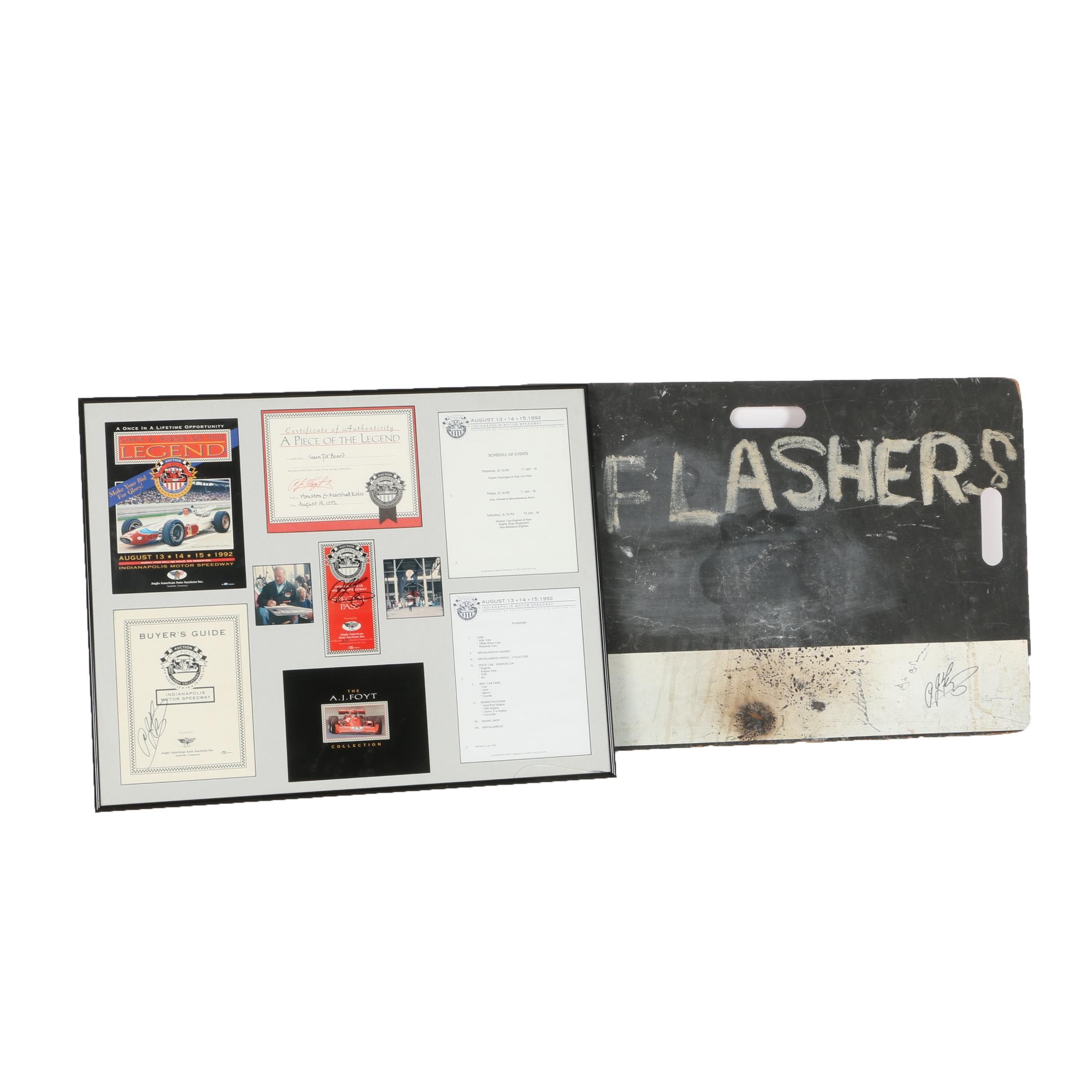 Racing Memorabilia Signed by A.J. Hoyt