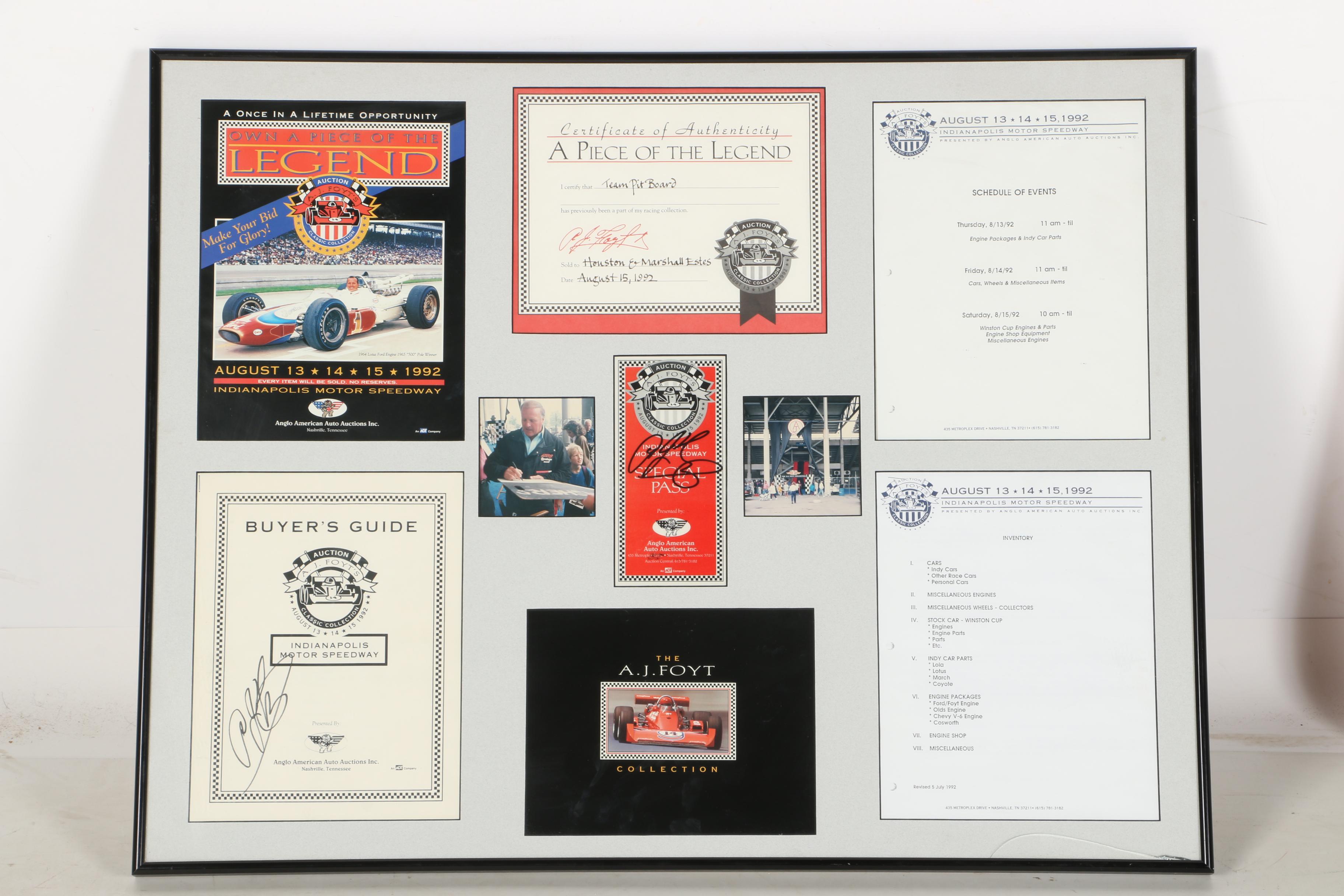 Racing Memorabilia Signed by A.J. Hoyt
