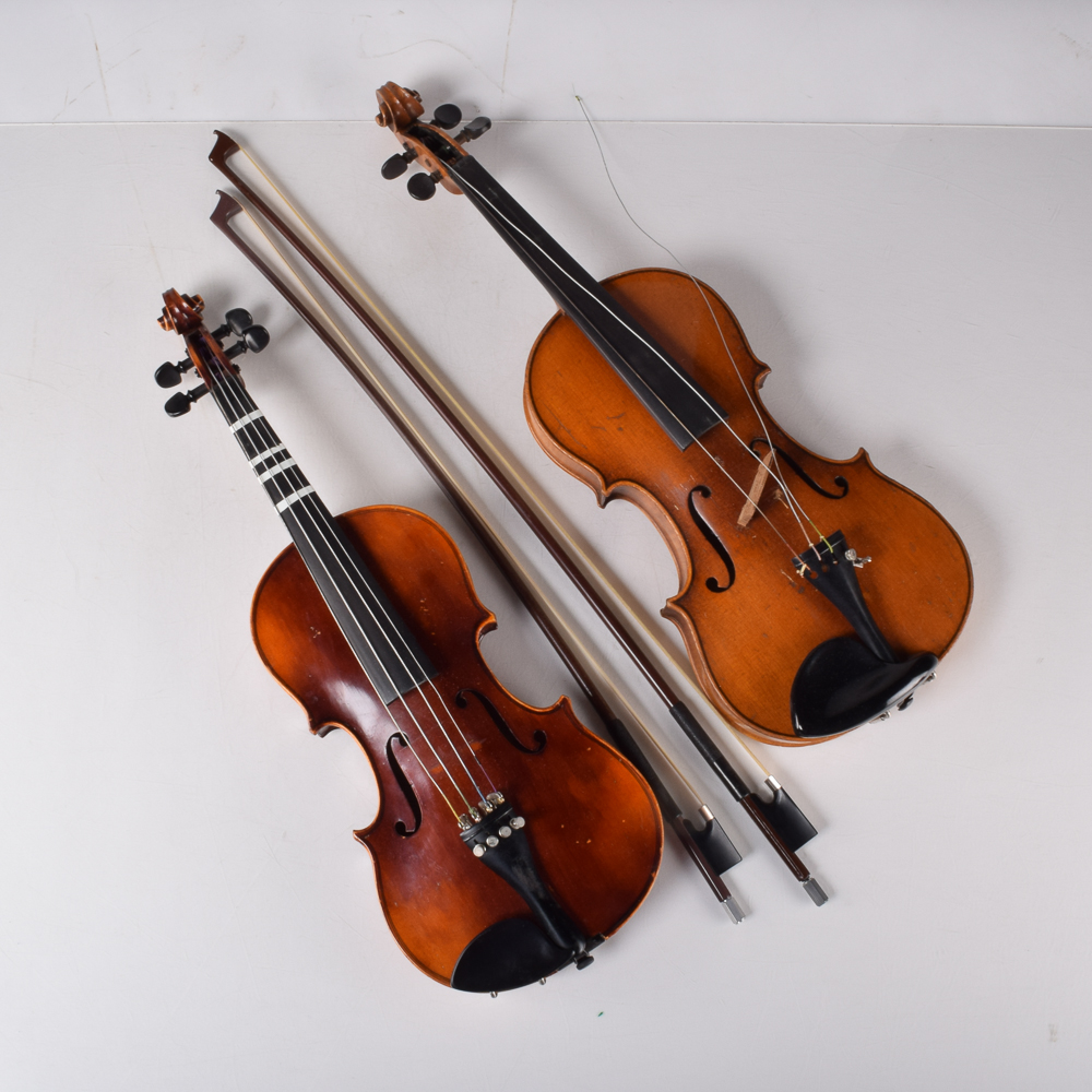 John Juzek 1/2 Size Violin and 3/4 Size Stradivarius Style Violin