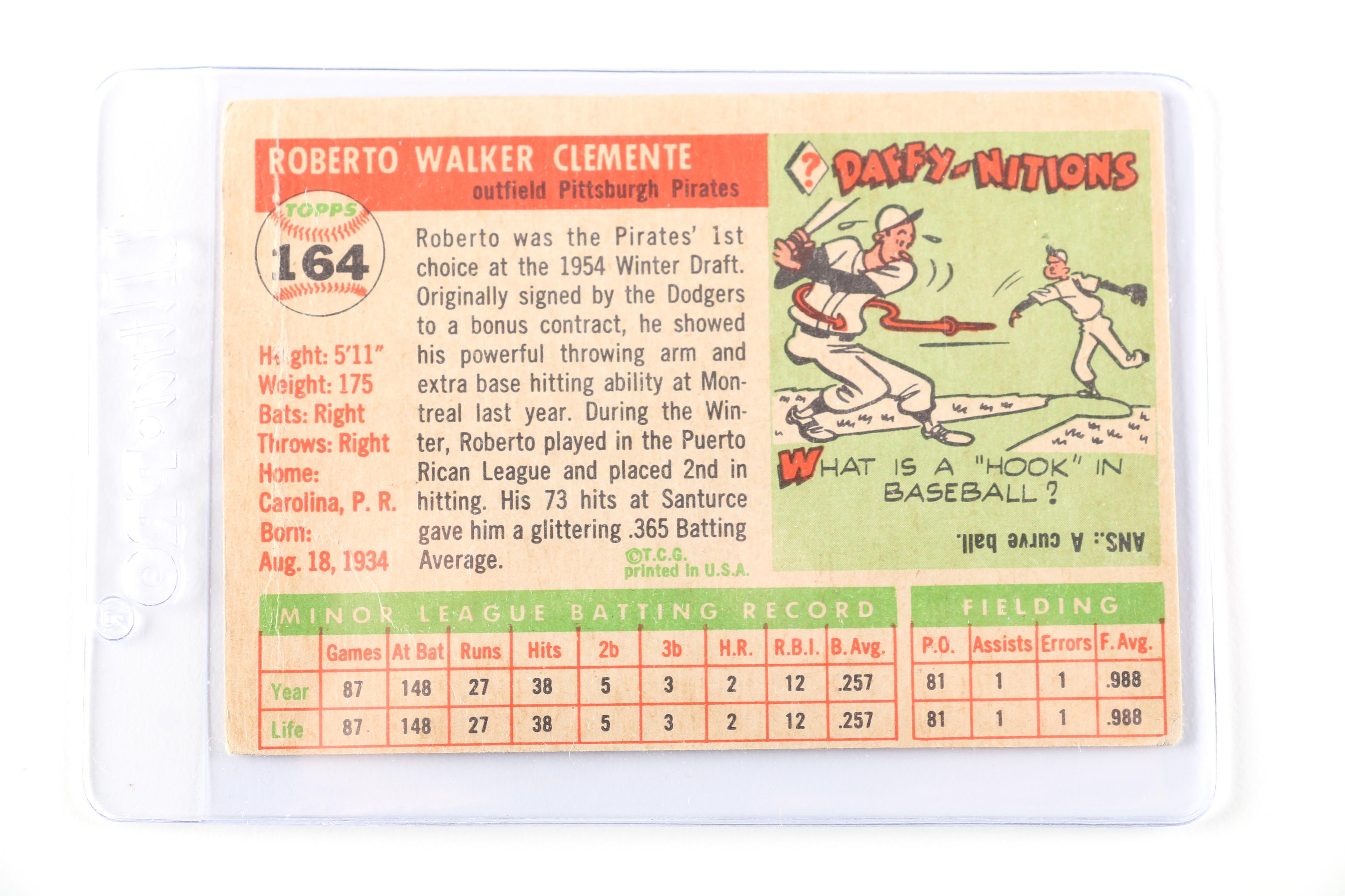 1955 Topps Roberto Clemente #164 Rookie Card