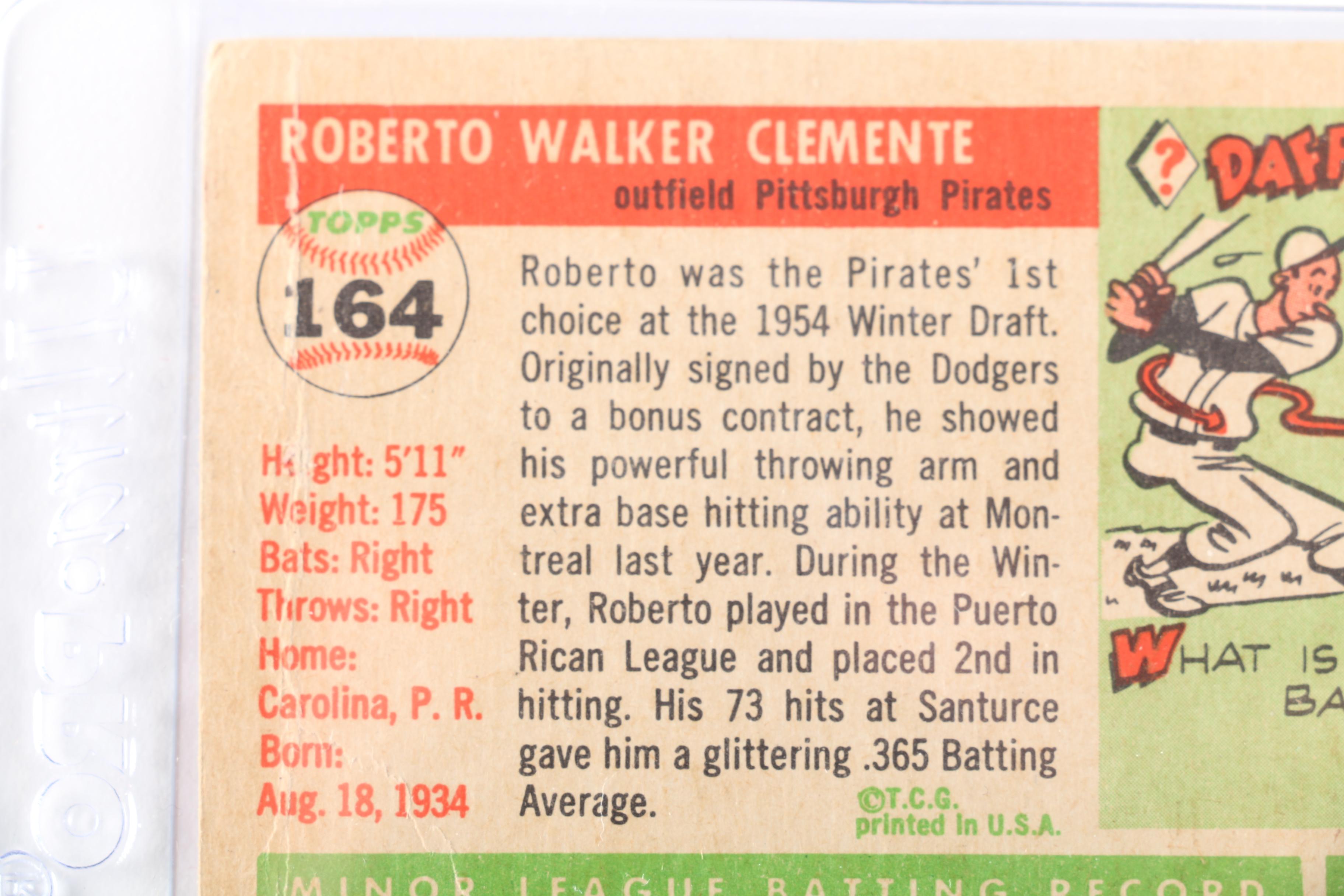 1955 Topps Roberto Clemente #164 Rookie Card