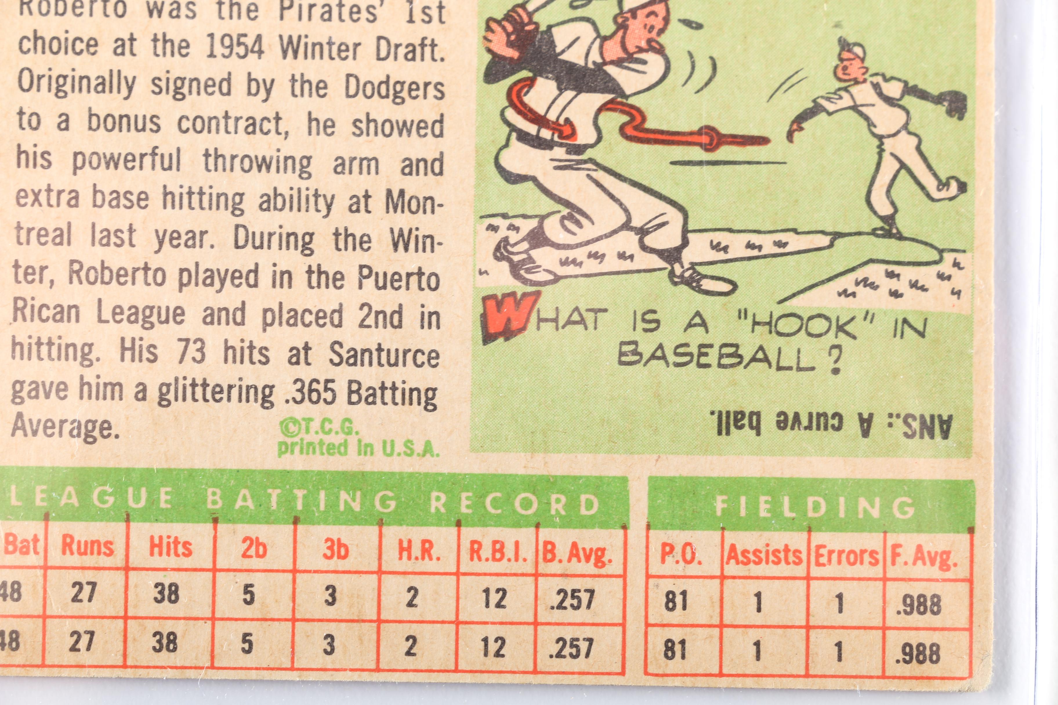 1955 Topps Roberto Clemente #164 Rookie Card