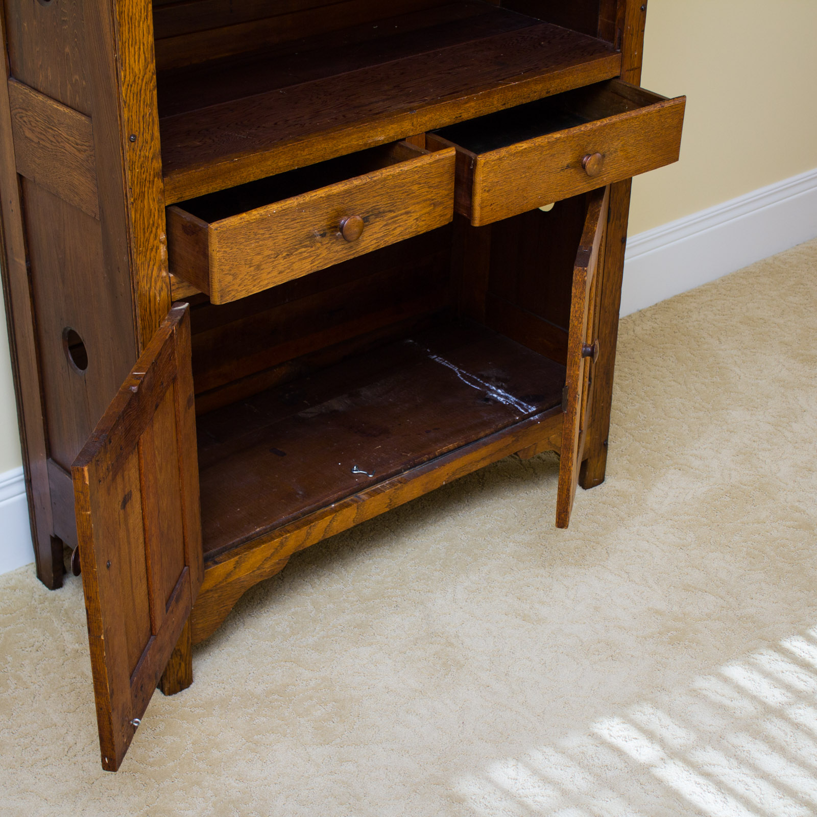 Antique Oak Pie Safe Cabinet