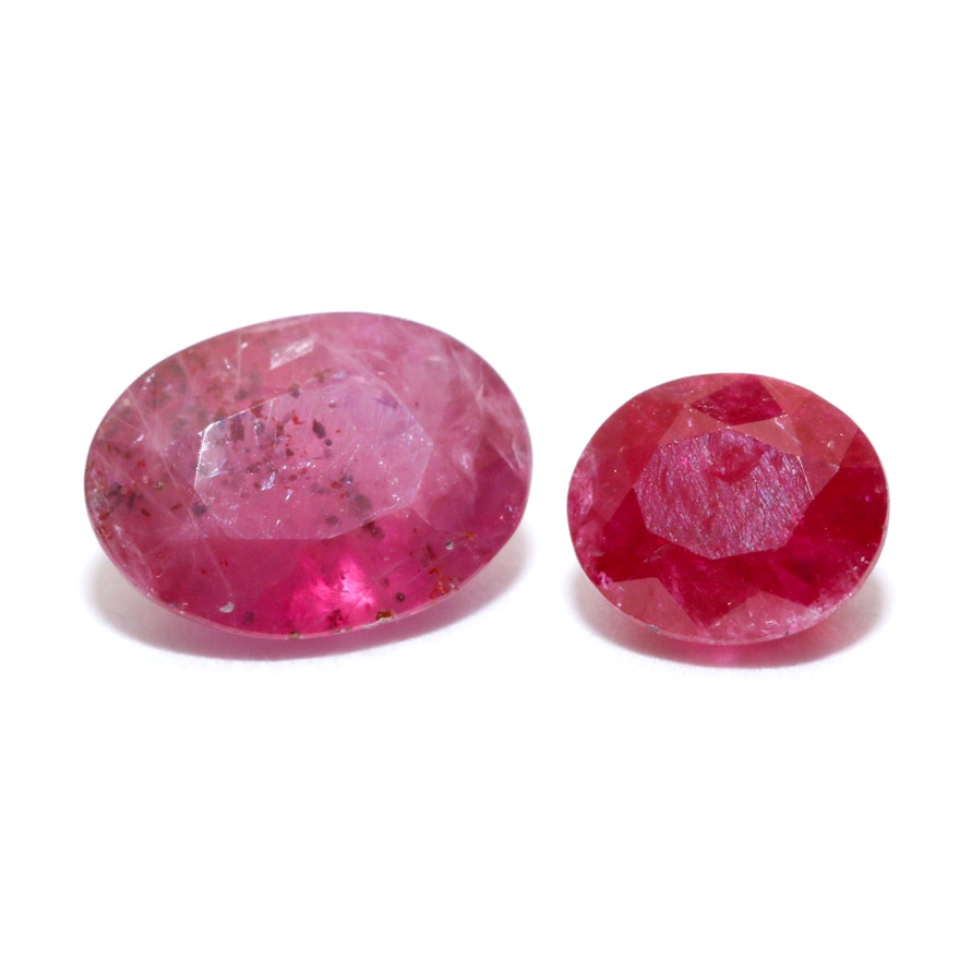 Pair of Loose 2.27 CTS Rubies