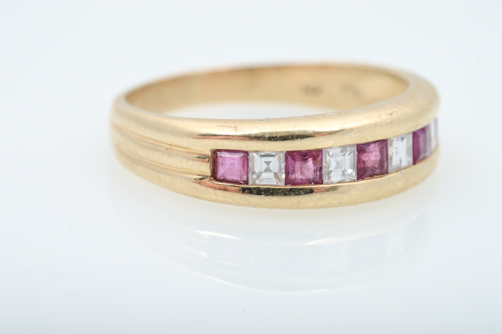 14K Yellow Gold 0.50 CTW Ruby and 0.32 CTW Diamond Ring