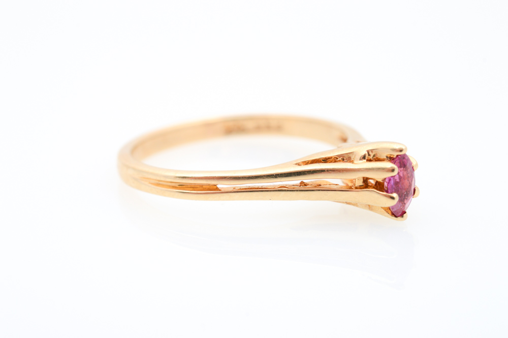14K Yellow Gold and Natural Ruby Ring