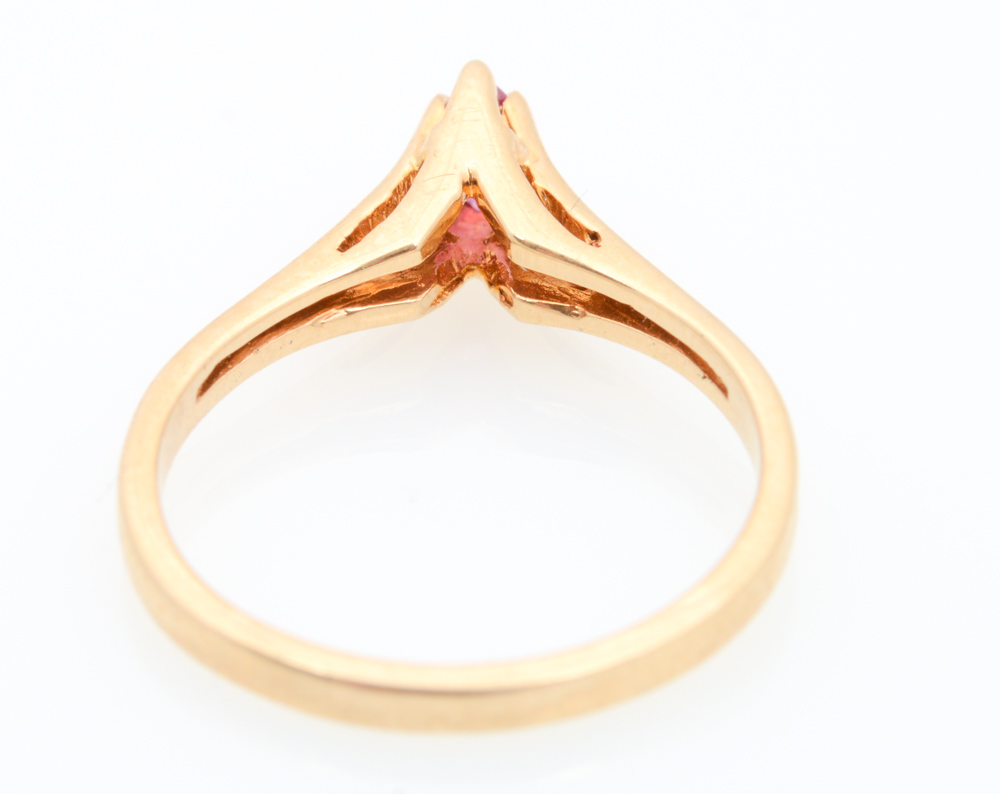 14K Yellow Gold and Natural Ruby Ring