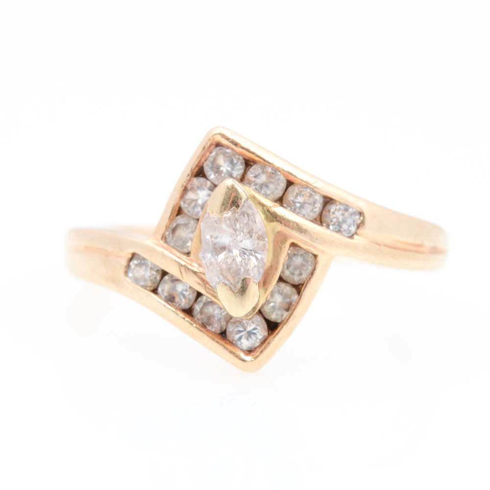 14K Yellow Gold and 0.50 CTW Diamond Ring