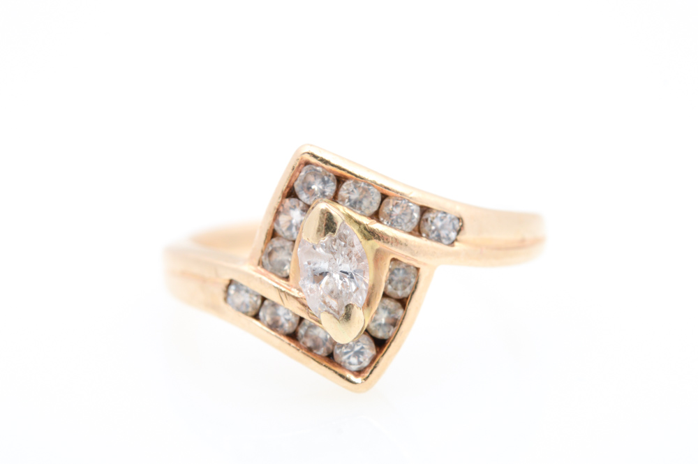 14K Yellow Gold and 0.50 CTW Diamond Ring