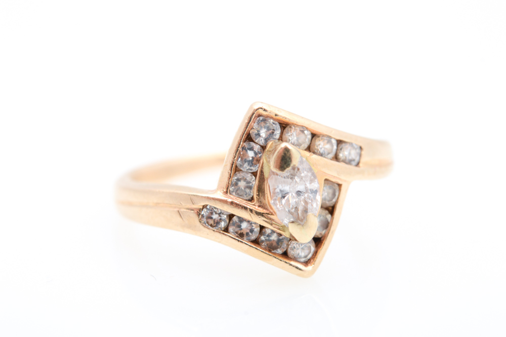 14K Yellow Gold and 0.50 CTW Diamond Ring