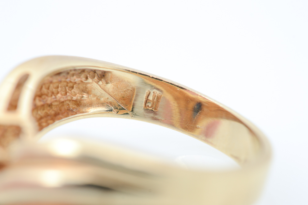 14K Yellow Gold Sapphire and 0.20 CTW Diamond Ring