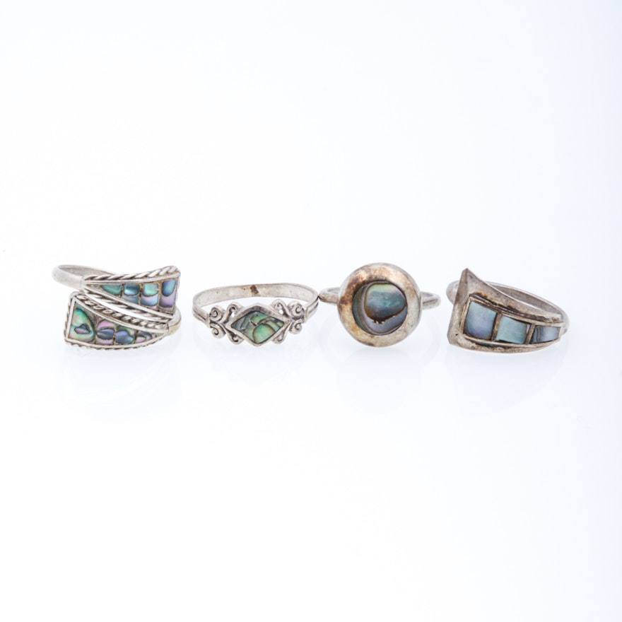 Sterling Silver Abalone Ring Assortment