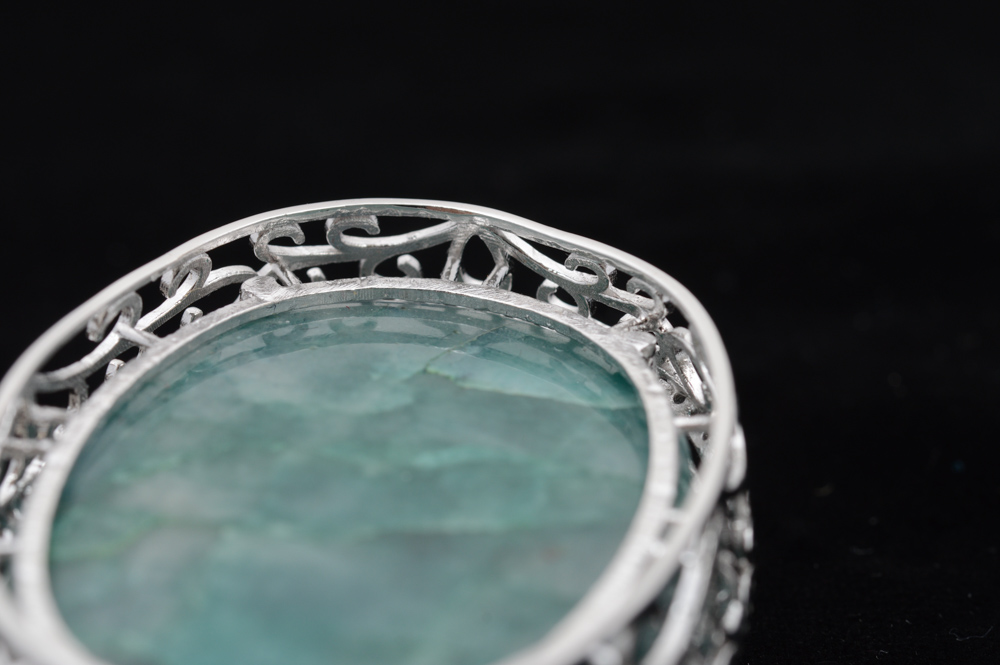 Sterling Silver 135.93 CT Beryl and 2.78 CTW Sapphire Necklace