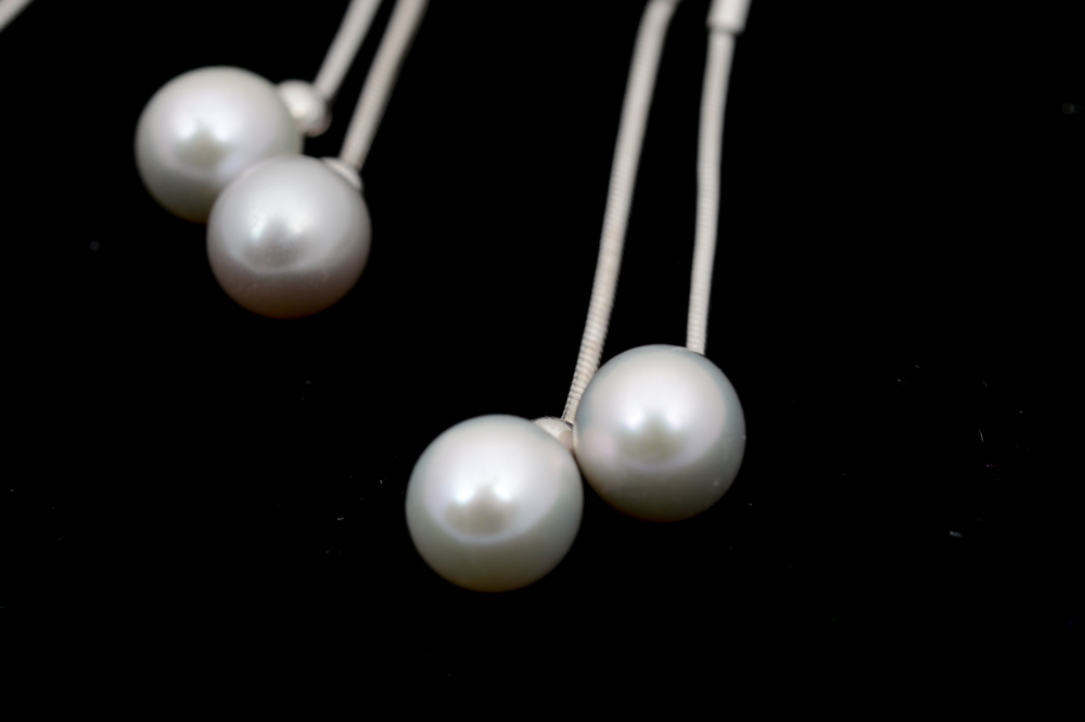 Sterling Silver Imitation Pearl Earrings and Necklace