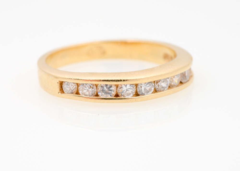 Gold Plated Sterling Silver Sapphire, Diamond, and Cubic Zirconia Jewelry