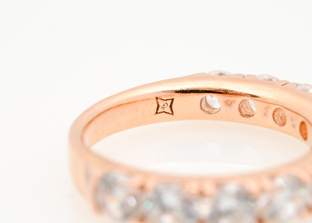 Gold Plated Sterling Silver Sapphire, Diamond, and Cubic Zirconia Jewelry