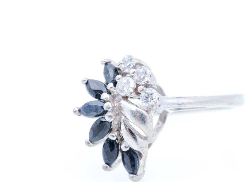 Sterling Silver Sapphire and Imitation Stone Rings