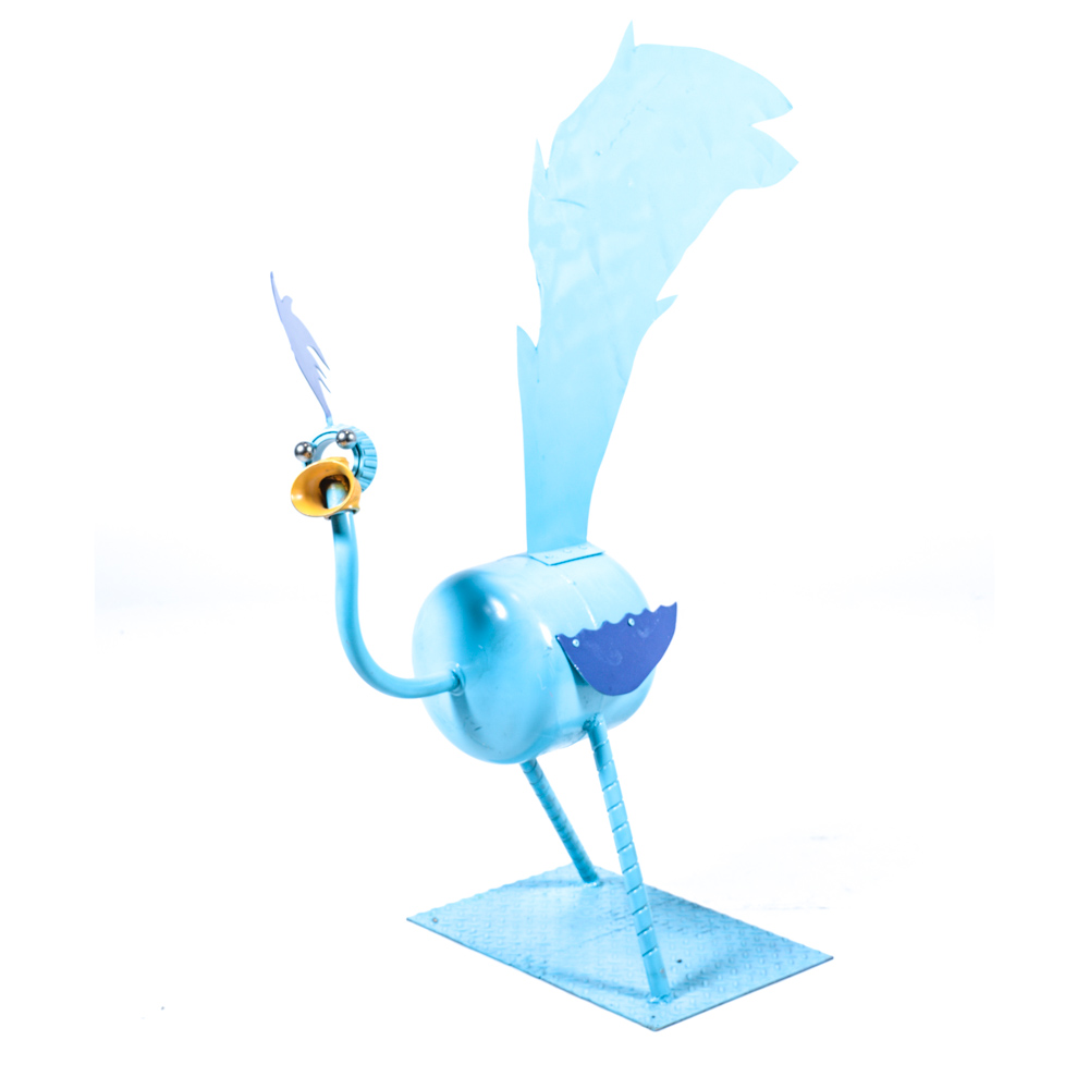 Metal Folk Art Roadrunner Statue