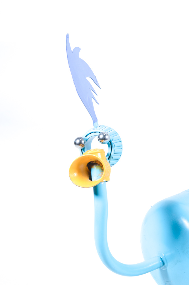 Metal Folk Art Roadrunner Statue