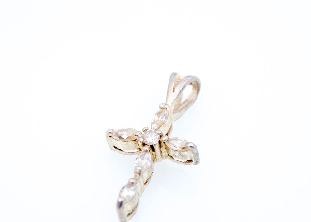 Sterling Silver Imitation Stone and Cubic Zirconia Jewelry