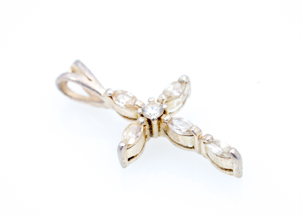 Sterling Silver Imitation Stone and Cubic Zirconia Jewelry