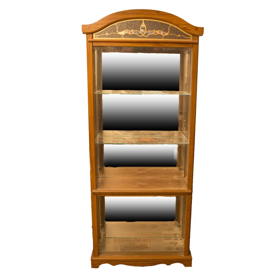 Mirrored Four-Shelf Curio Cabinet