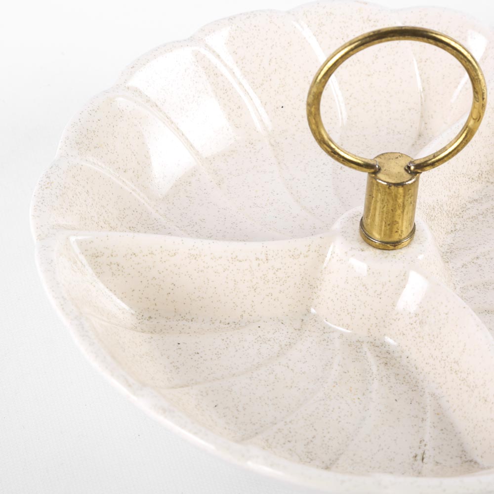 Vintage Three-Part Handled Relish Tray