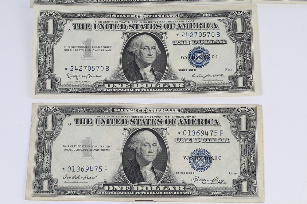 One Dollar, Two Dollar, and Five Dollar Silver Certificates