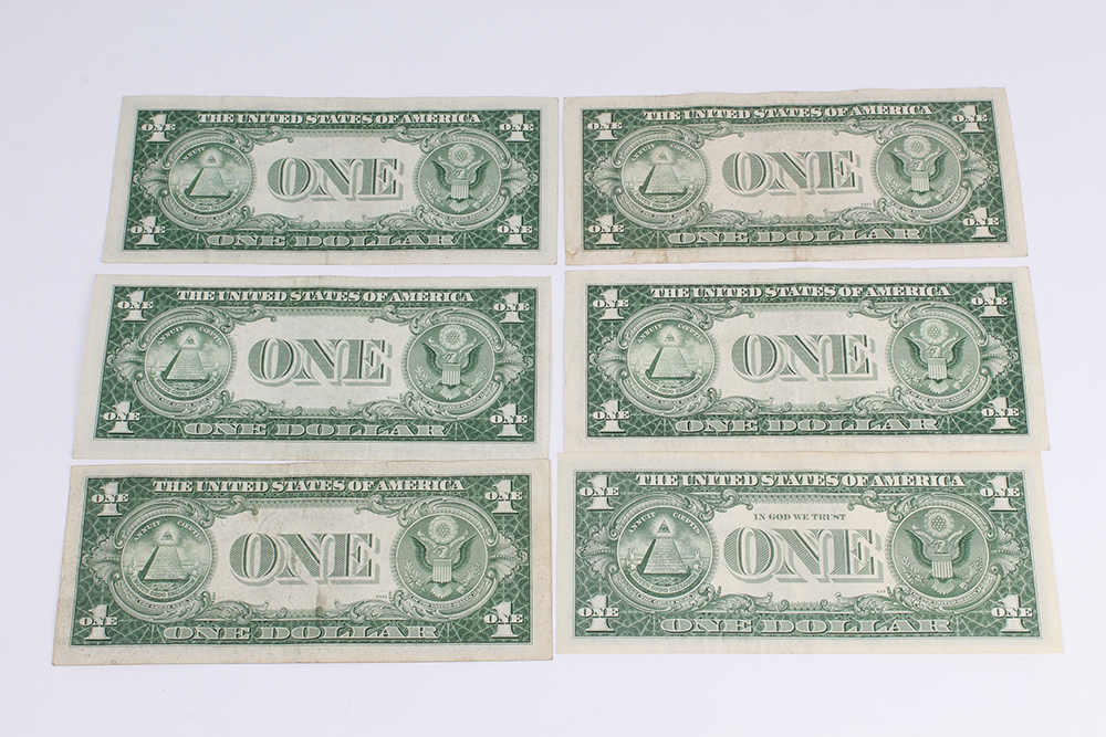 One Dollar, Two Dollar, and Five Dollar Silver Certificates