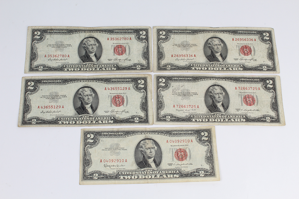 One Dollar, Two Dollar, and Five Dollar Silver Certificates