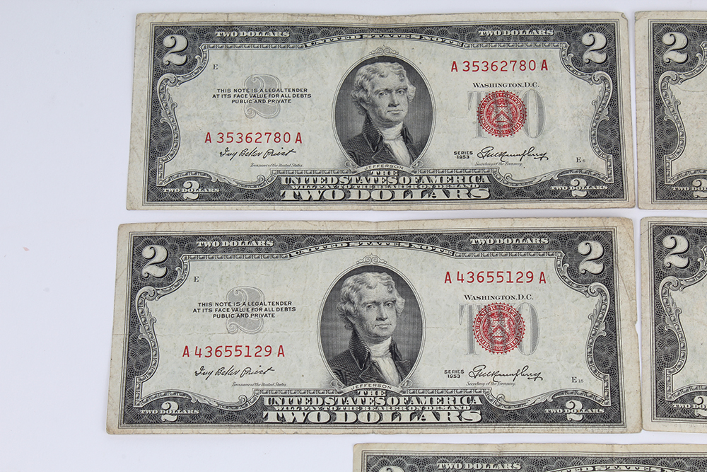 One Dollar, Two Dollar, and Five Dollar Silver Certificates