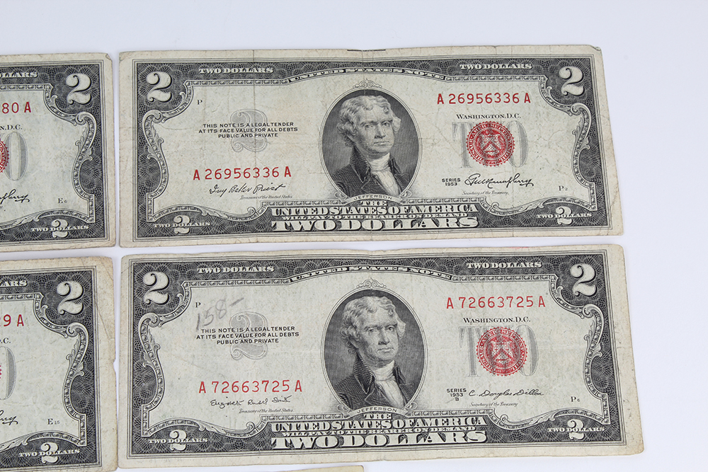 One Dollar, Two Dollar, and Five Dollar Silver Certificates