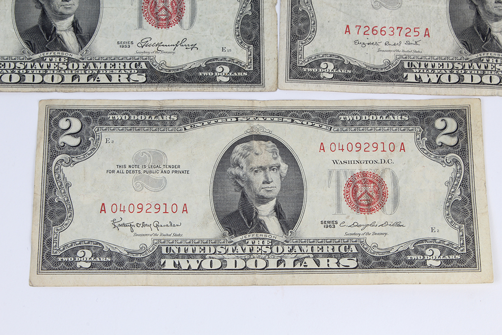 One Dollar, Two Dollar, and Five Dollar Silver Certificates