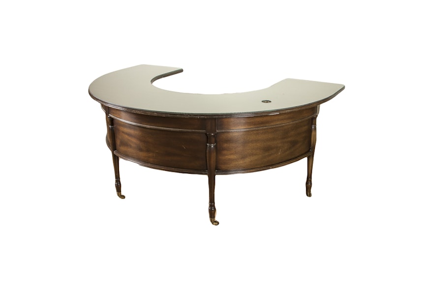 Kittinger Hunt Table Style Desk with Glass Top