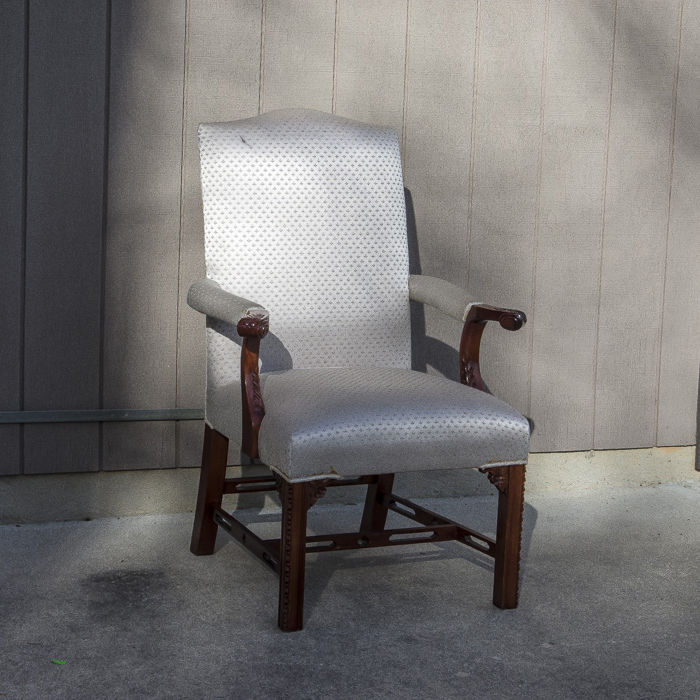 White Floral Motif Armchair