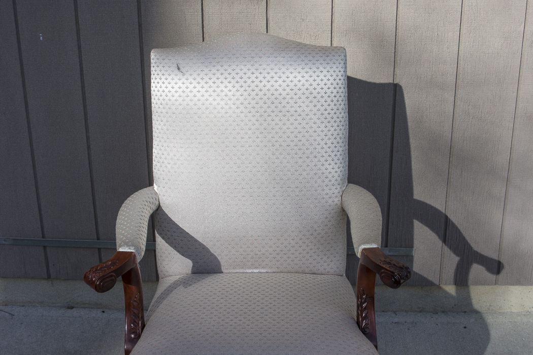 White Floral Motif Armchair
