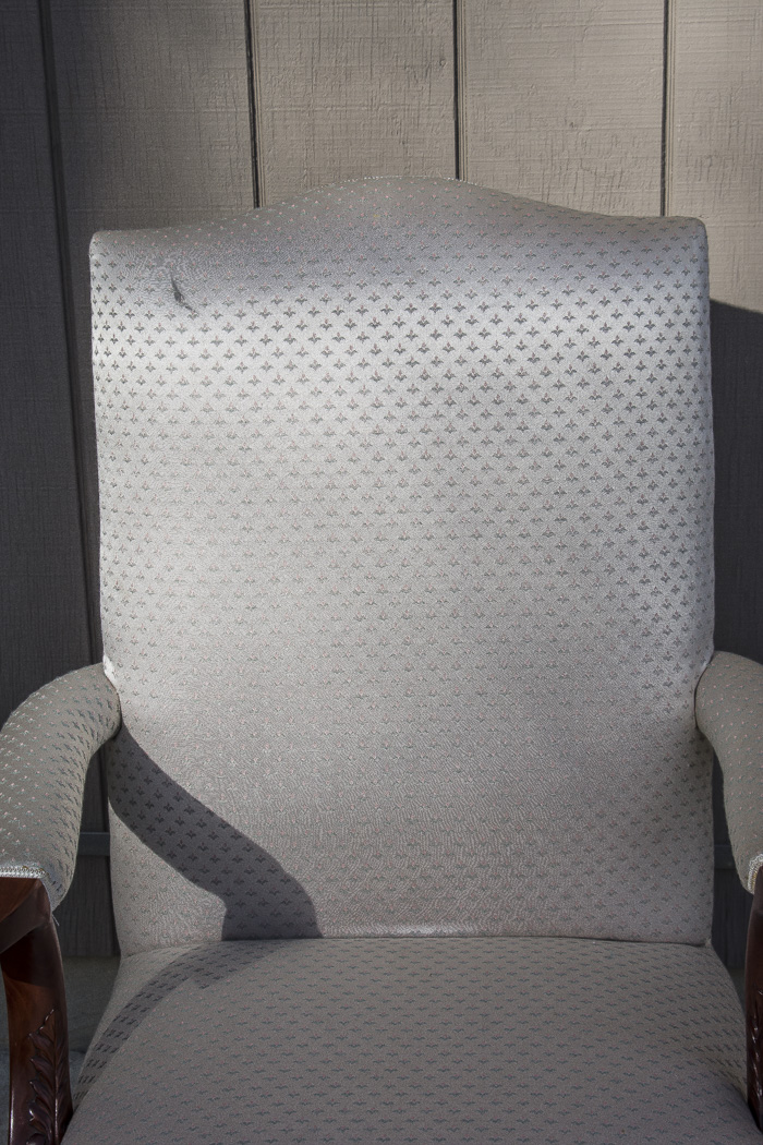 White Floral Motif Armchair