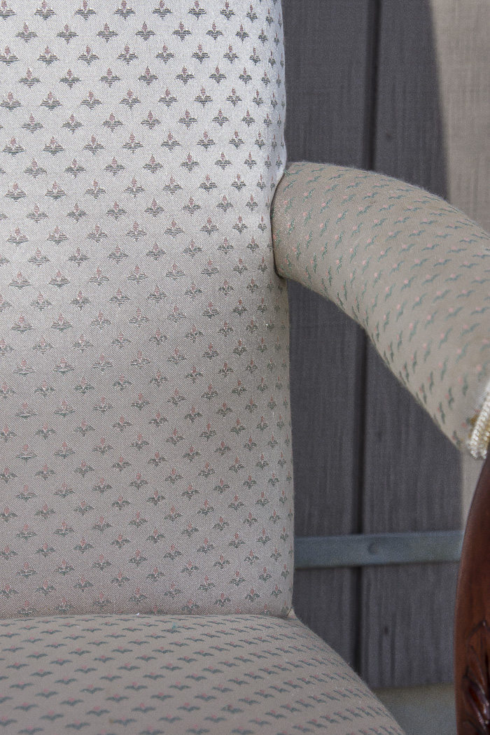 White Floral Motif Armchair