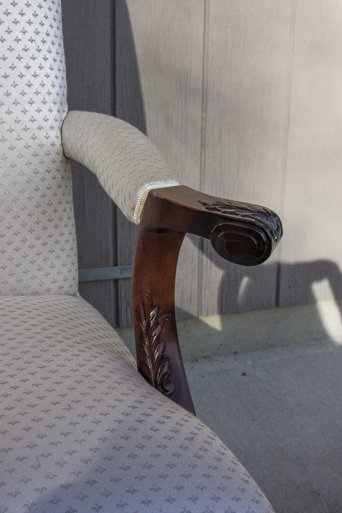 White Floral Motif Armchair