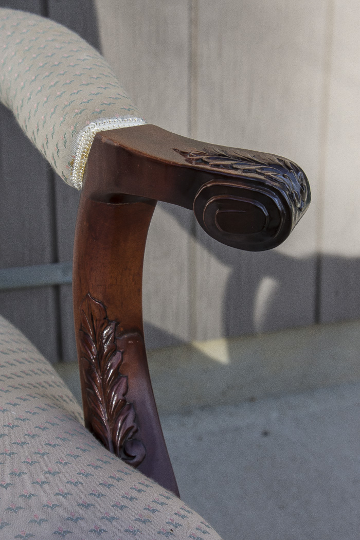 White Floral Motif Armchair