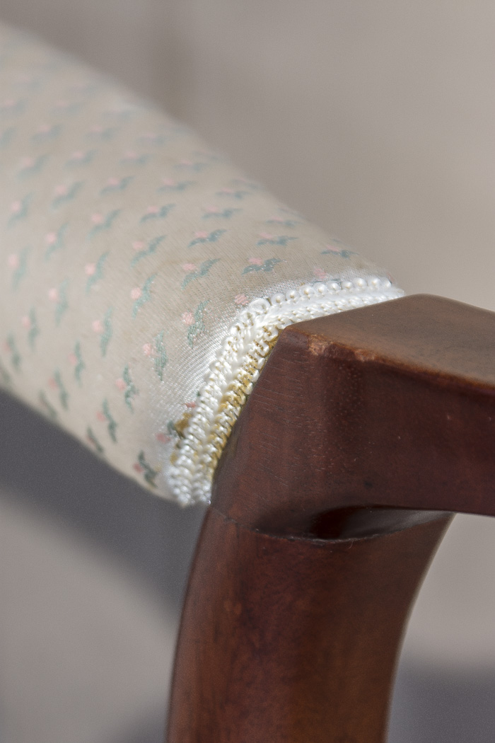 White Floral Motif Armchair