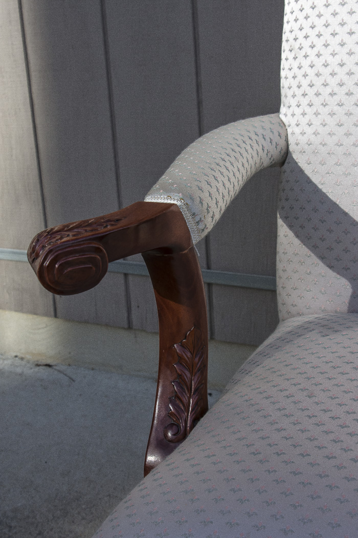 White Floral Motif Armchair